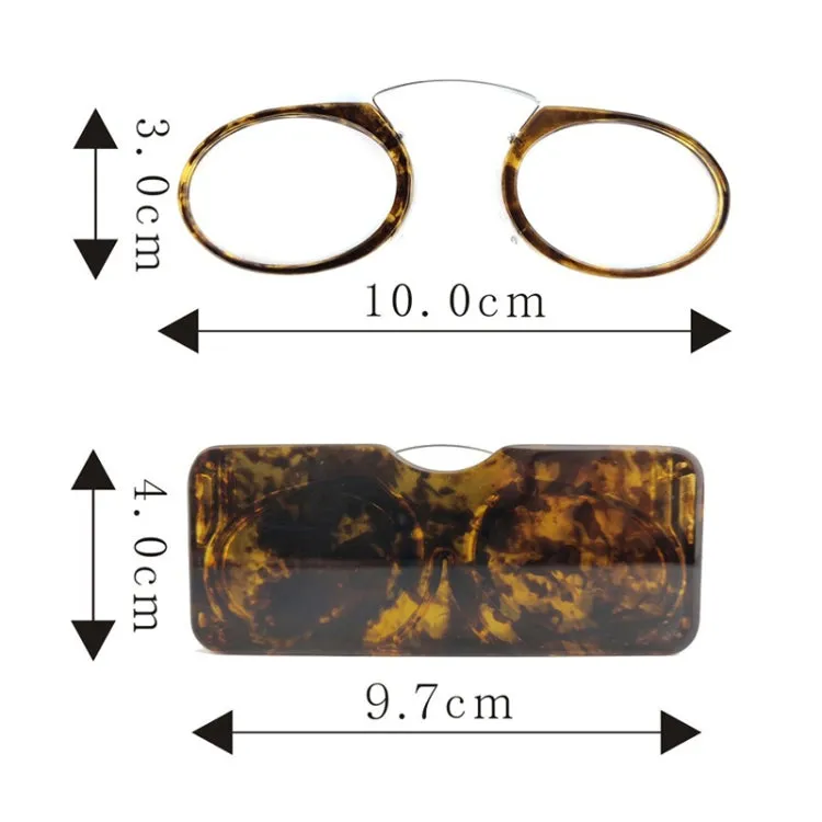 Mini Clip Nose Style Presbyopic Glasses without Temples, Positive Diopters: 1.00(Blue)