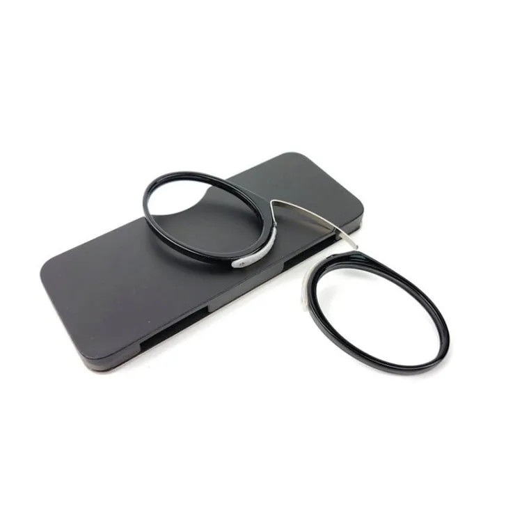 Mini Clip Nose Style Presbyopic Glasses without Temples, Positive Diopters: 2.00(Black)