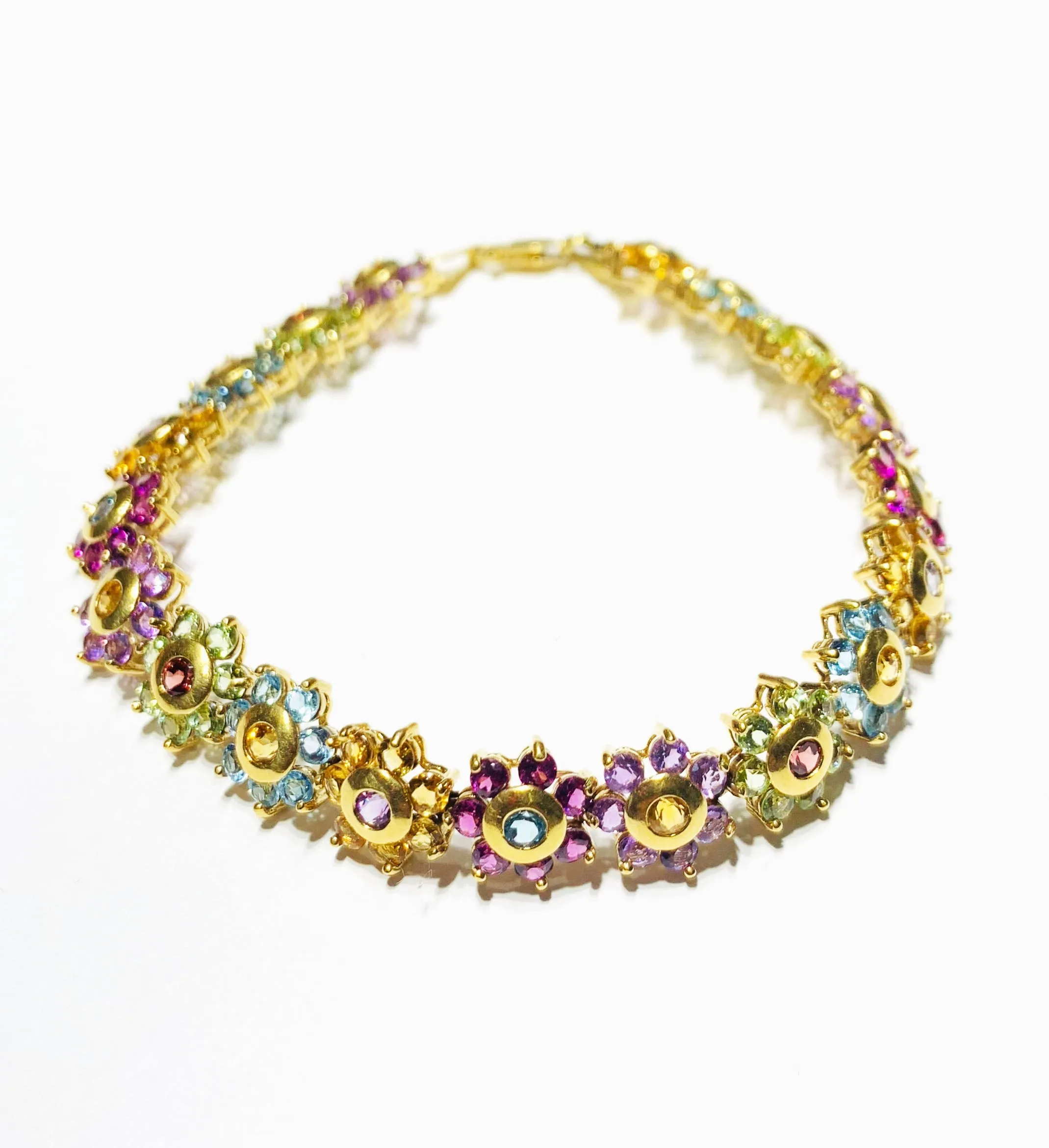 Multi-color Flowers Bracelet (14K).