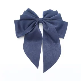 multiple layered tail hair bow crinkled fabric pleated bow hair accessory for women