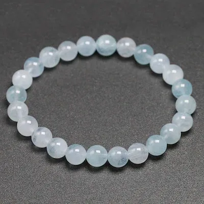 Natural Aquamarine Gemstone Yoga Bracelet - Unisex