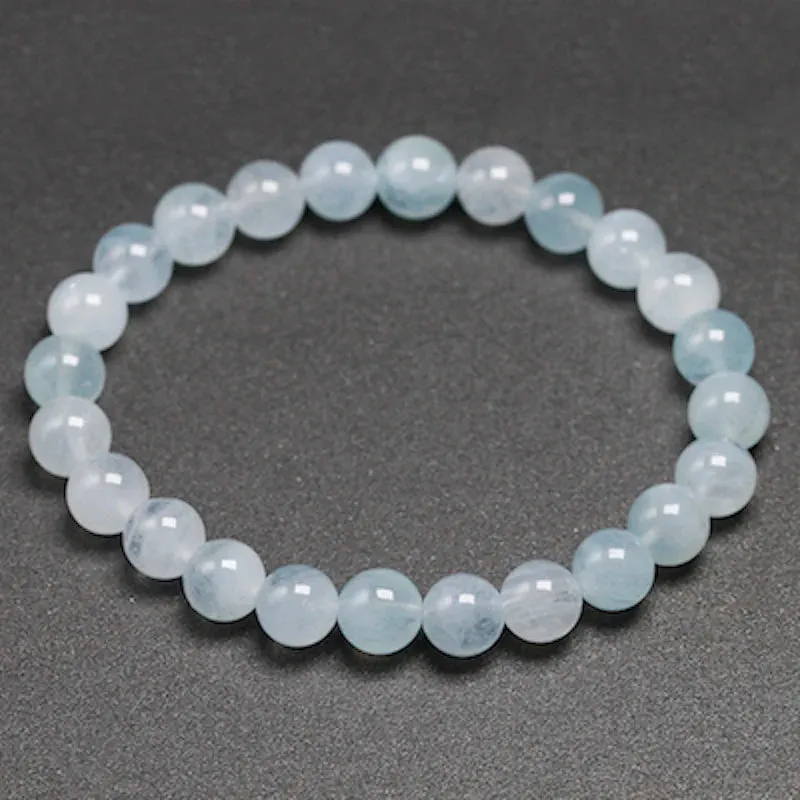 Natural Aquamarine Gemstone Yoga Bracelet - Unisex