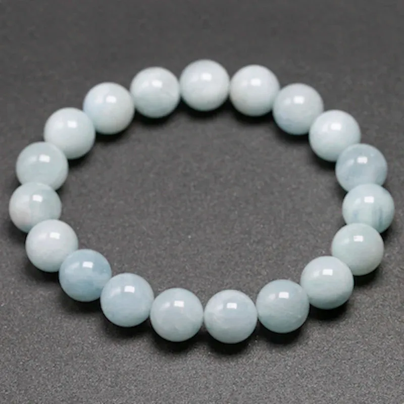 Natural Aquamarine Gemstone Yoga Bracelet - Unisex