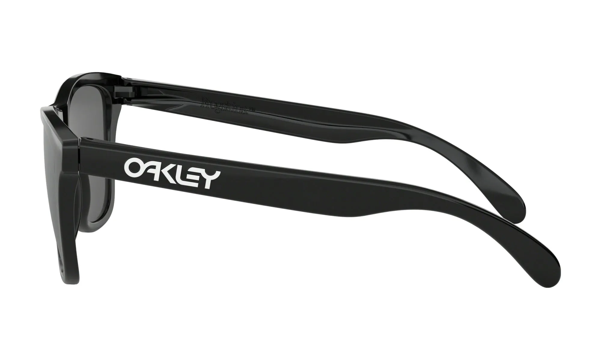 Oakley Mens Frogskins Polished Black Frame - Gray Lens - Non Polarized Sunglasses