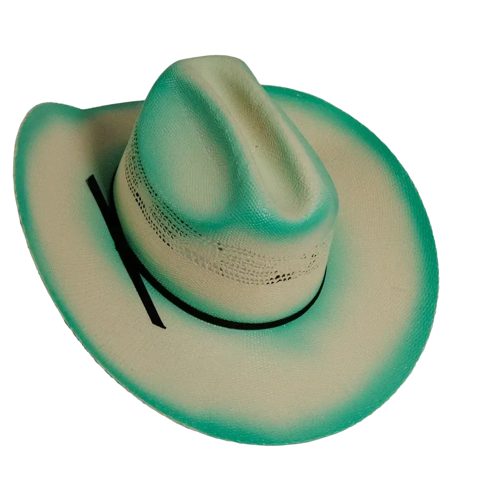 Olivia | Womens Straw Cowgirl Hat Turquoise - Bourbon Cowgirl