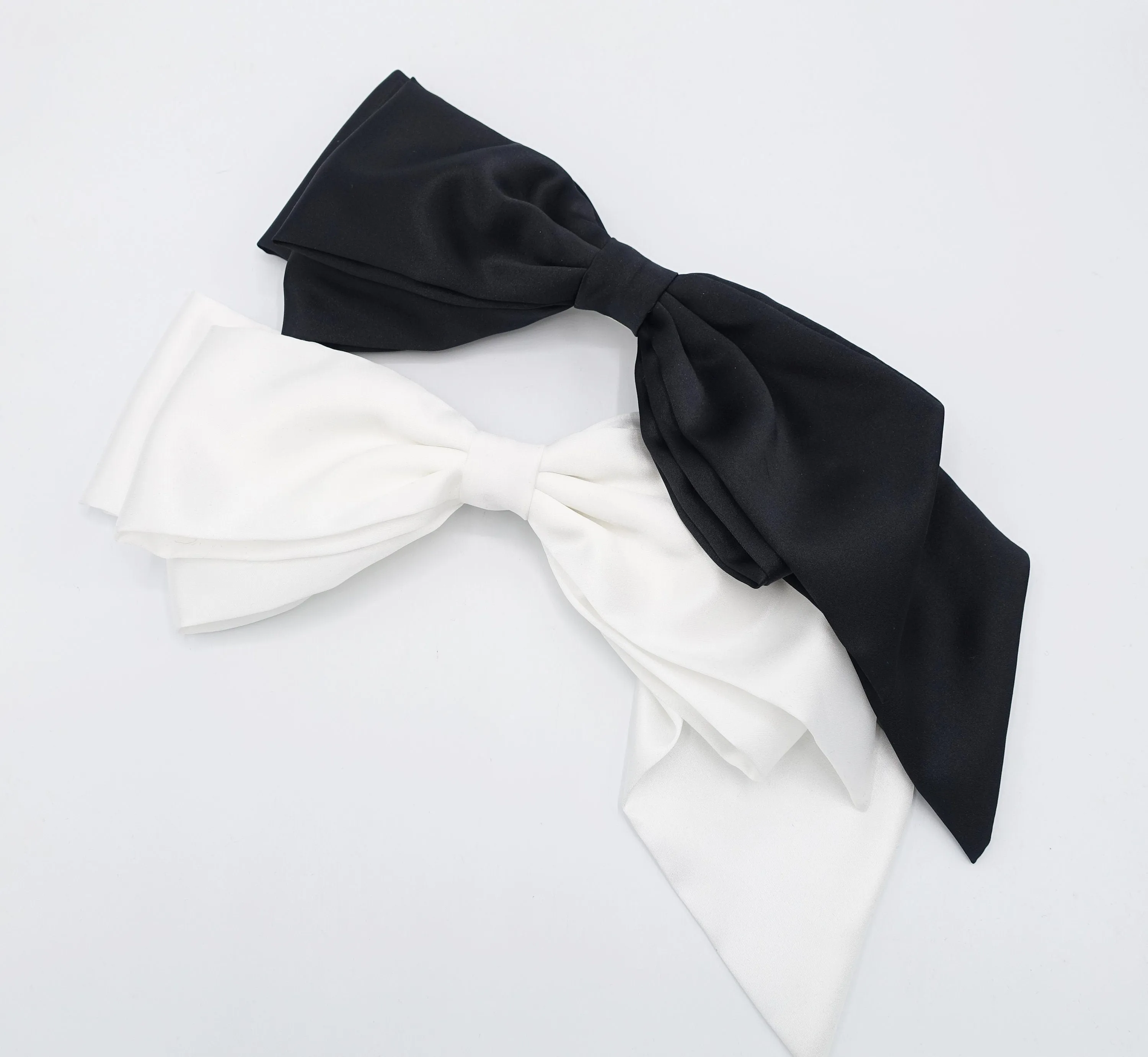 oversized hair bow satin asymmetric hair bow for women