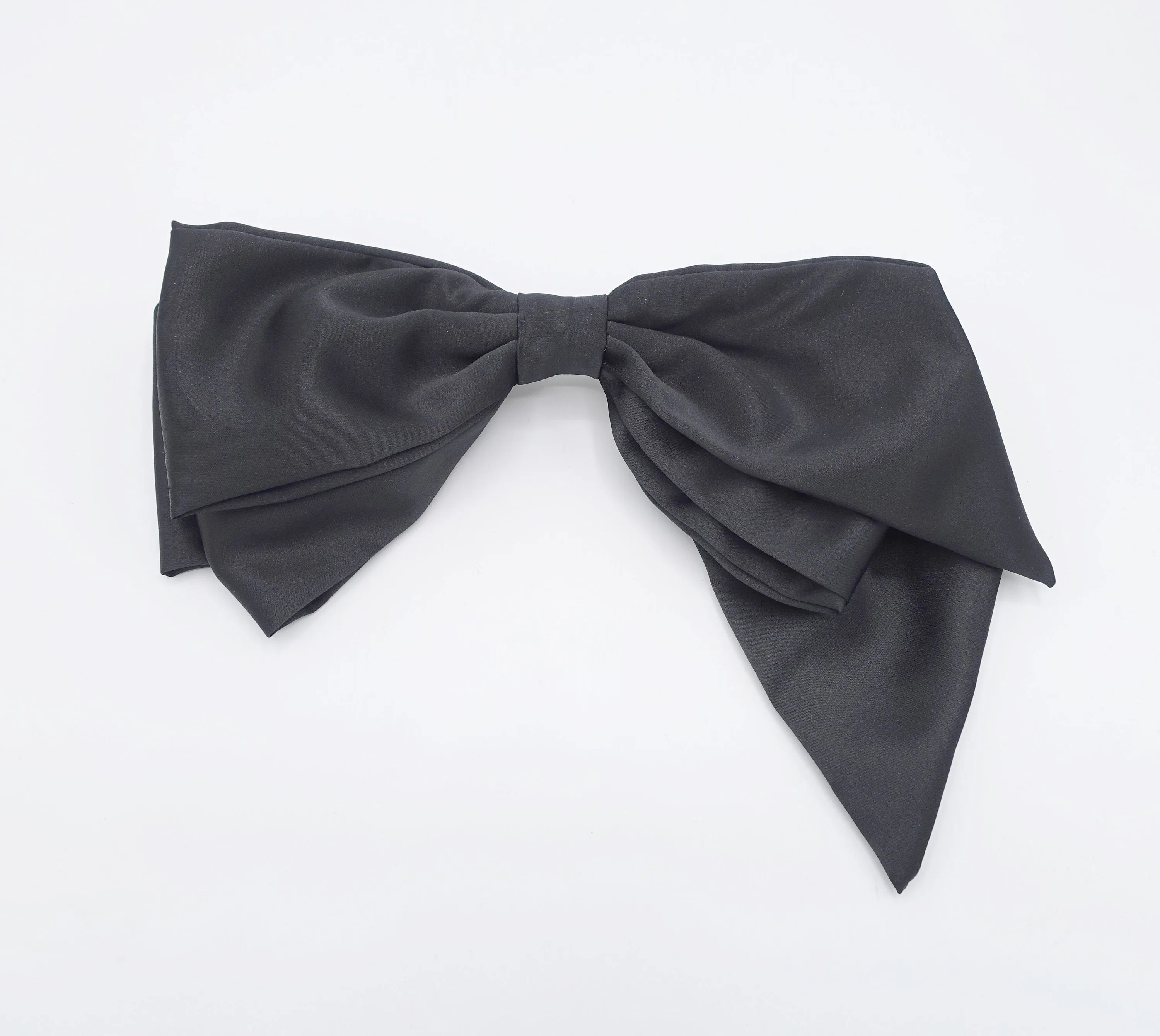 oversized hair bow satin asymmetric hair bow for women