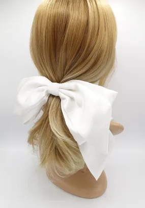 oversized hair bow satin asymmetric hair bow for women