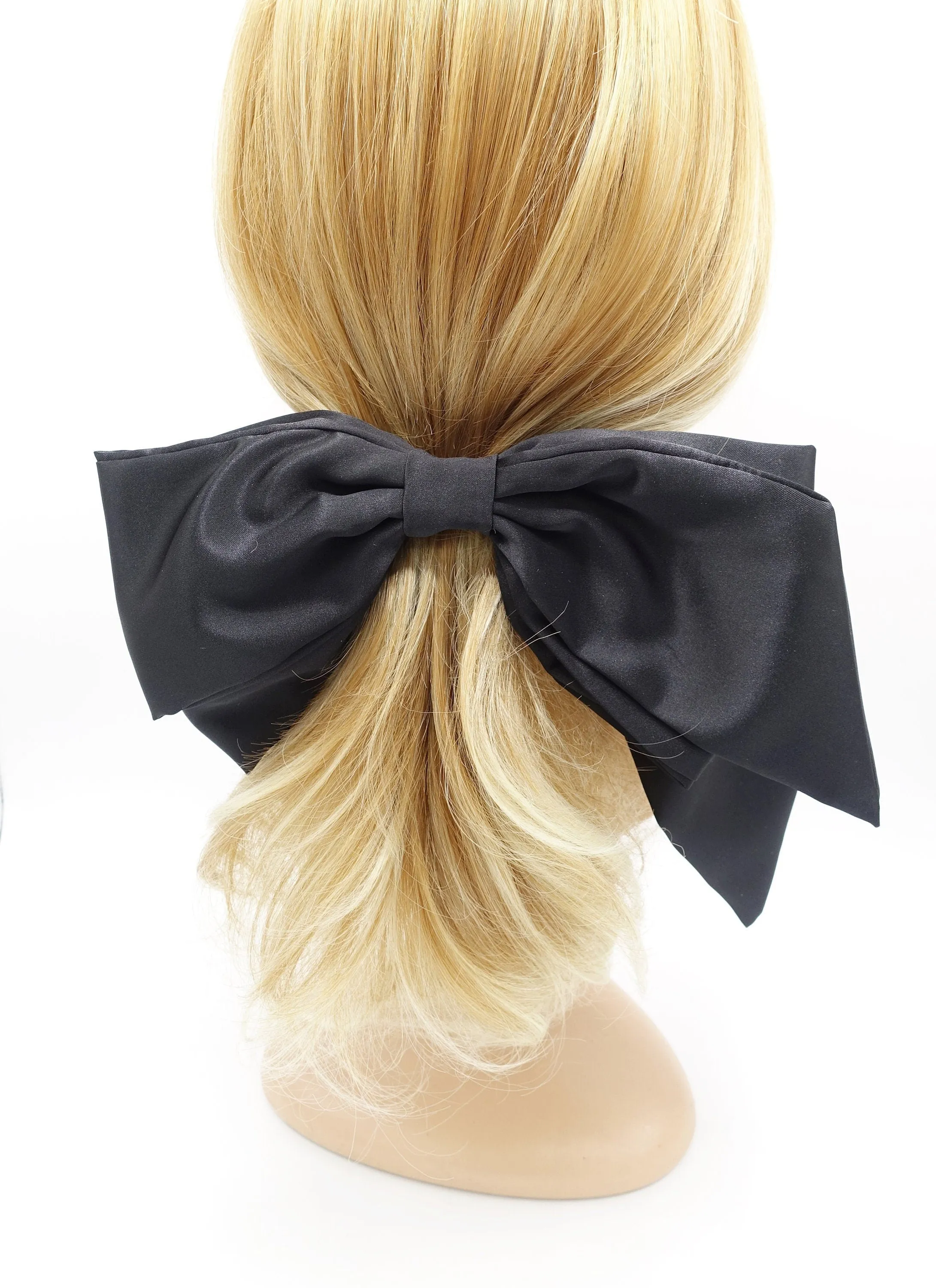 oversized hair bow satin asymmetric hair bow for women