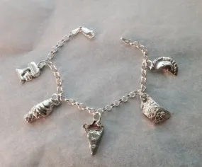 Pastry Chef Charm Bracelet in Sterling Silver