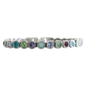 Patricia Locke "Game, Set, Match" Sterling Silver Plated Swarovski Tennis Bracelet, 7" BR0205S Waterlily