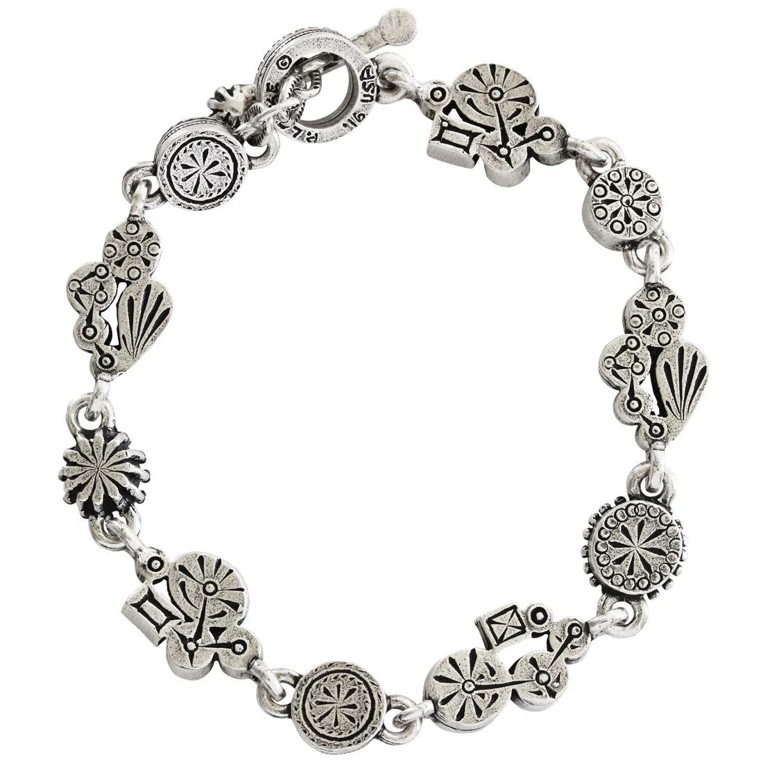 Patricia Locke "Petite" Sterling Silver Plated Bracelet, 7.25" Waterlily BR0353S