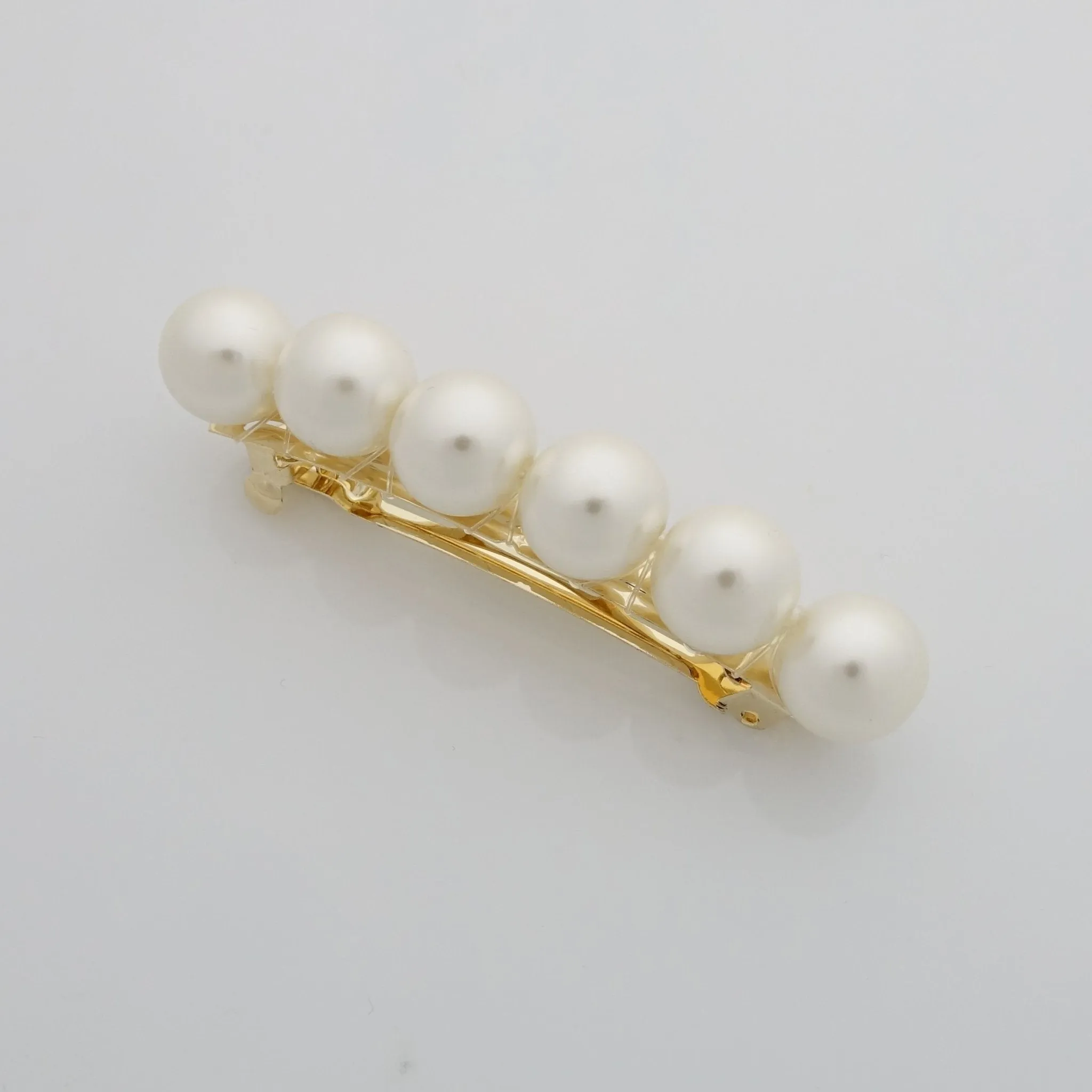 Pearl beaded french hair barrette women hair accessory