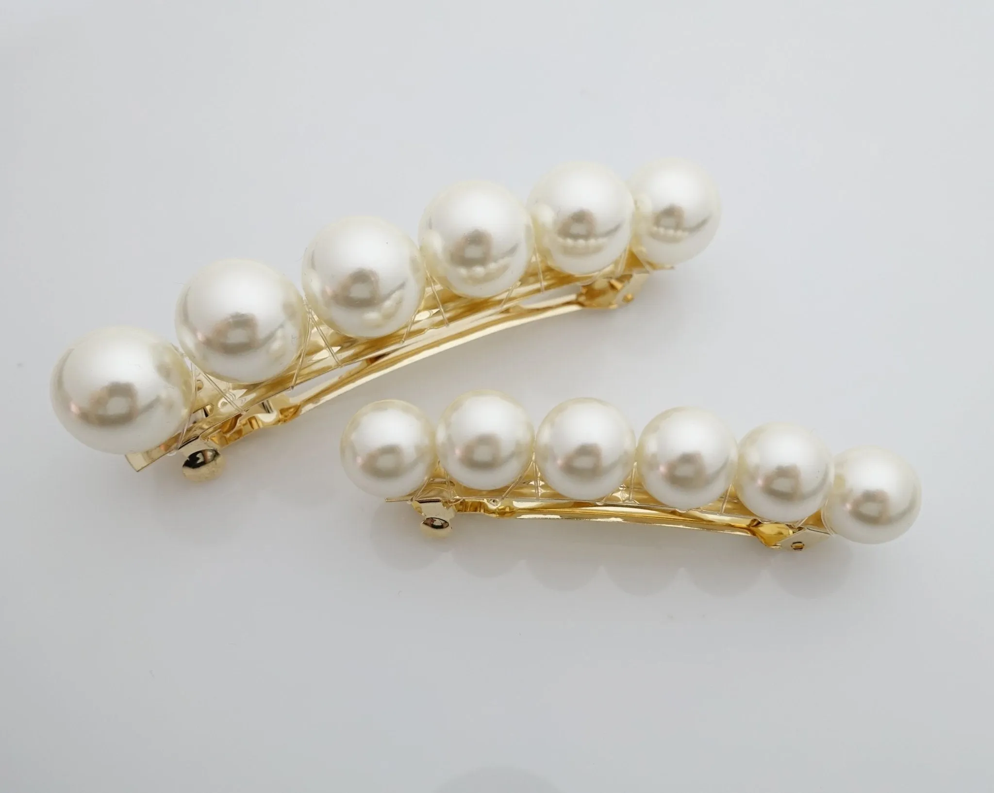 Pearl beaded french hair barrette women hair accessory