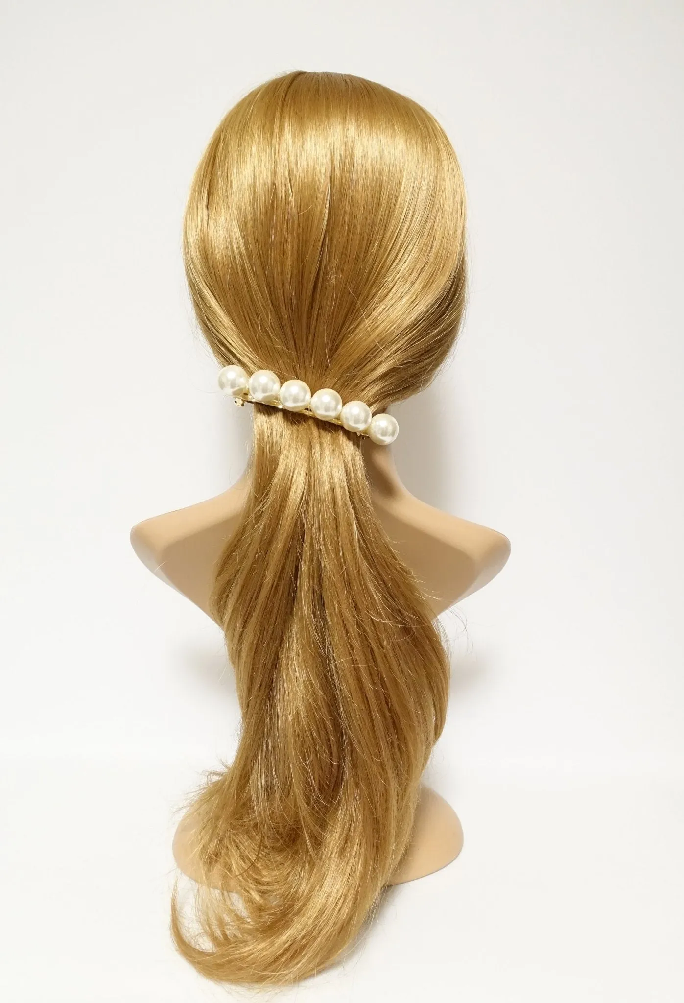 Pearl beaded french hair barrette women hair accessory