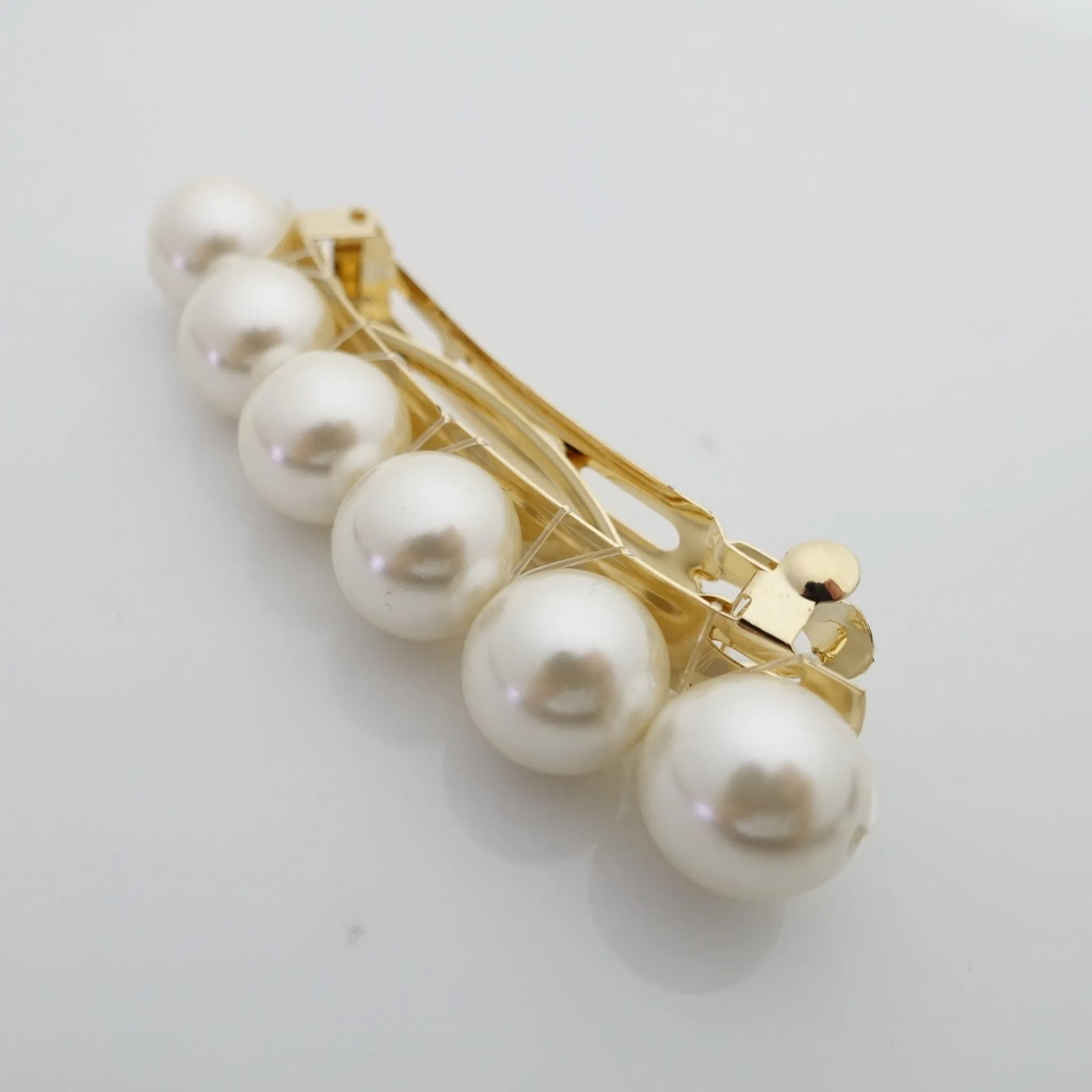 Pearl beaded french hair barrette women hair accessory