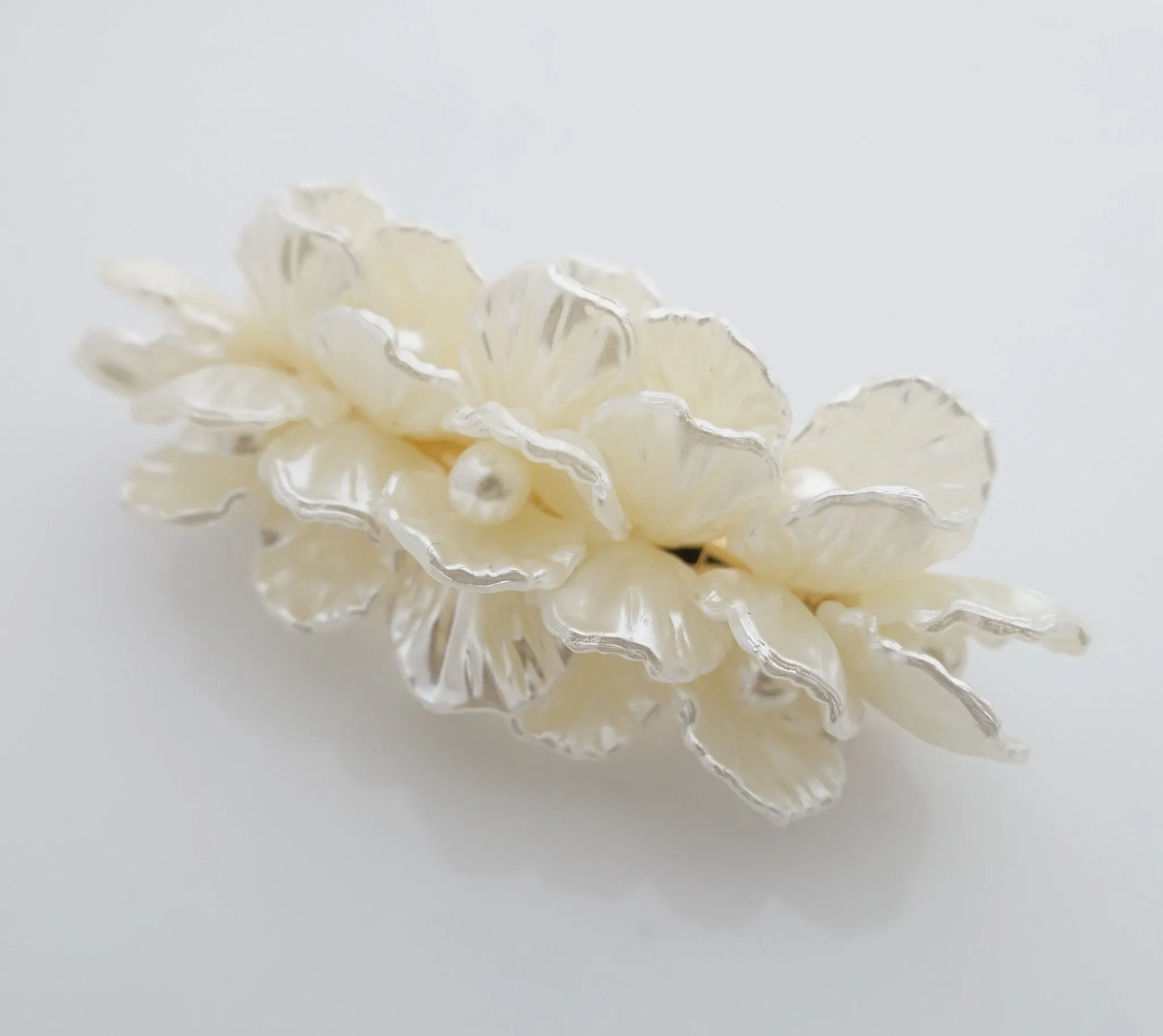 Pearl in the shell decorated french hair barrette women hair accessories