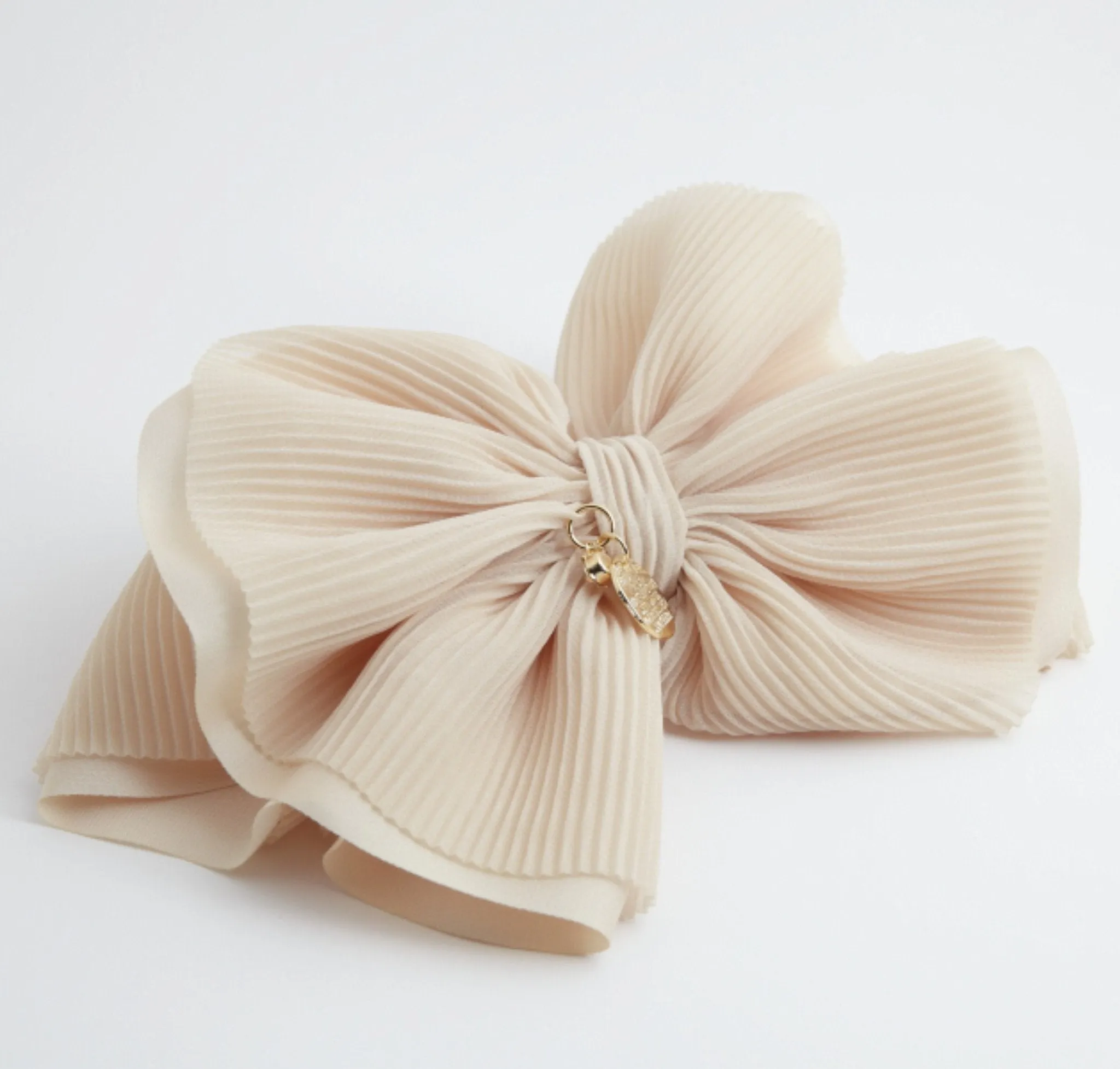 Pleat Layer Hair Bow French Hair Barrette Women Hair Accessories Big Bow hair Barrette