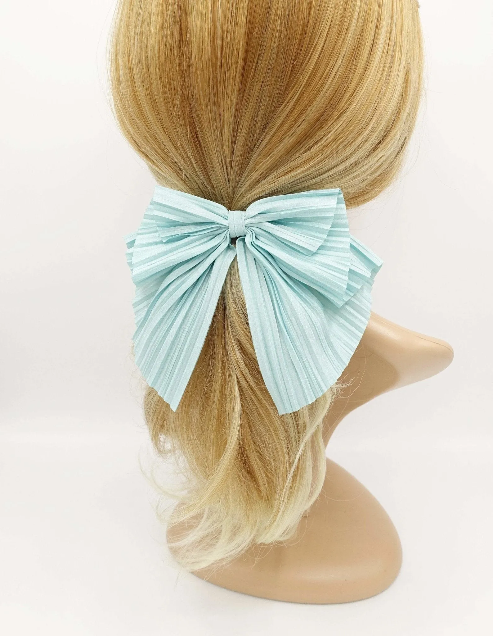 pleated fabric hair bow thin Spring hair accessory for women