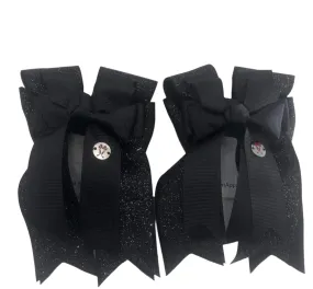 PonyTail Bows- Black Solid