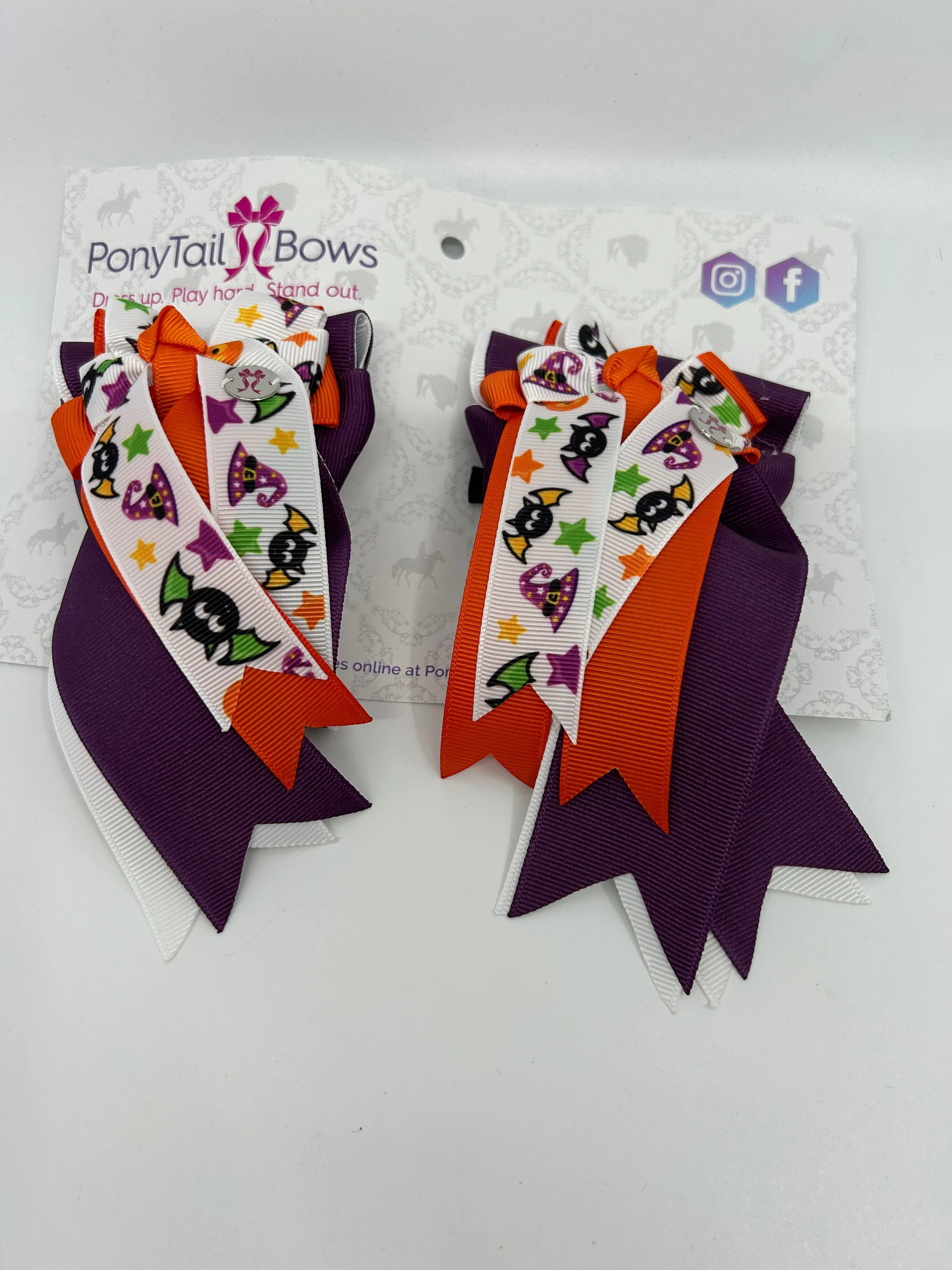 PonyTail Bows- Boo Bat