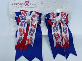 PonyTail Bows- Fourth of July Disguise