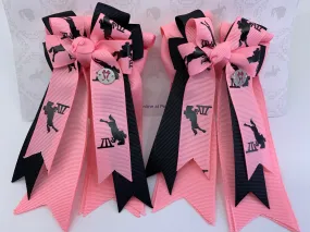 PonyTail Bows- Show Jumping Pink