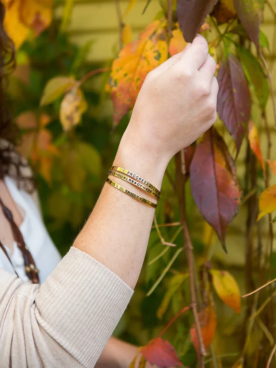 'Progress Over Perfection' Cuff Bracelet