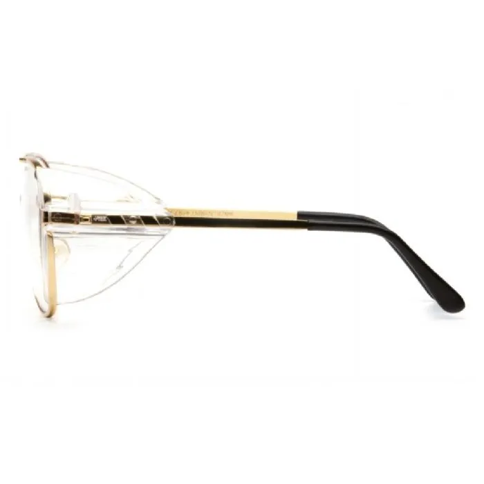 Pyramex Pathfinder SG310A Safety Glasses Clear Lens Gold Metal Frame, One Size, 1 Each