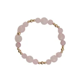 "LACEY" Rose Quartz and Gold Filled Ball beads Bracelet