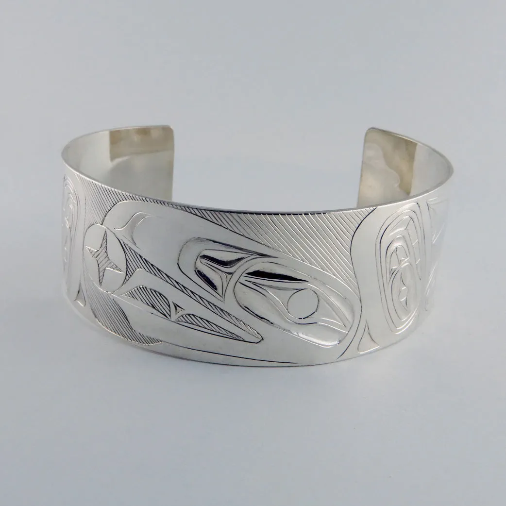 Raven and the Sun Silver Bracelet