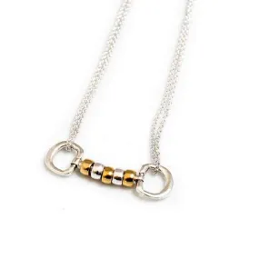 Roller Snaffle Horse Bit Necklace Sterling Silver 18k Gold