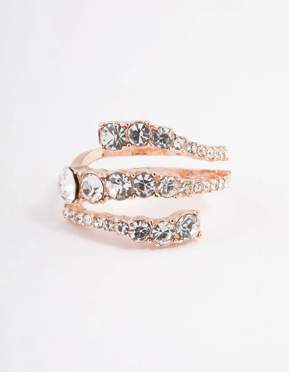 Rose Gold Graduated Stone Wrap Ring