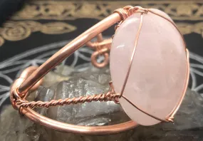 Rose Quartz Copper Bangle Bracelet