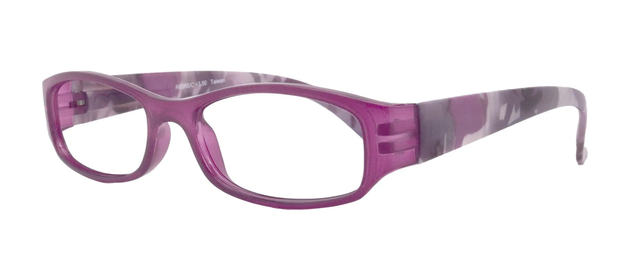 Rosie Premium Reading Glasses, Fashion Reader (Flower Purple) Print, Oval Shape  4  High Magnification, NY Fifth Avenue (Wide Frame)