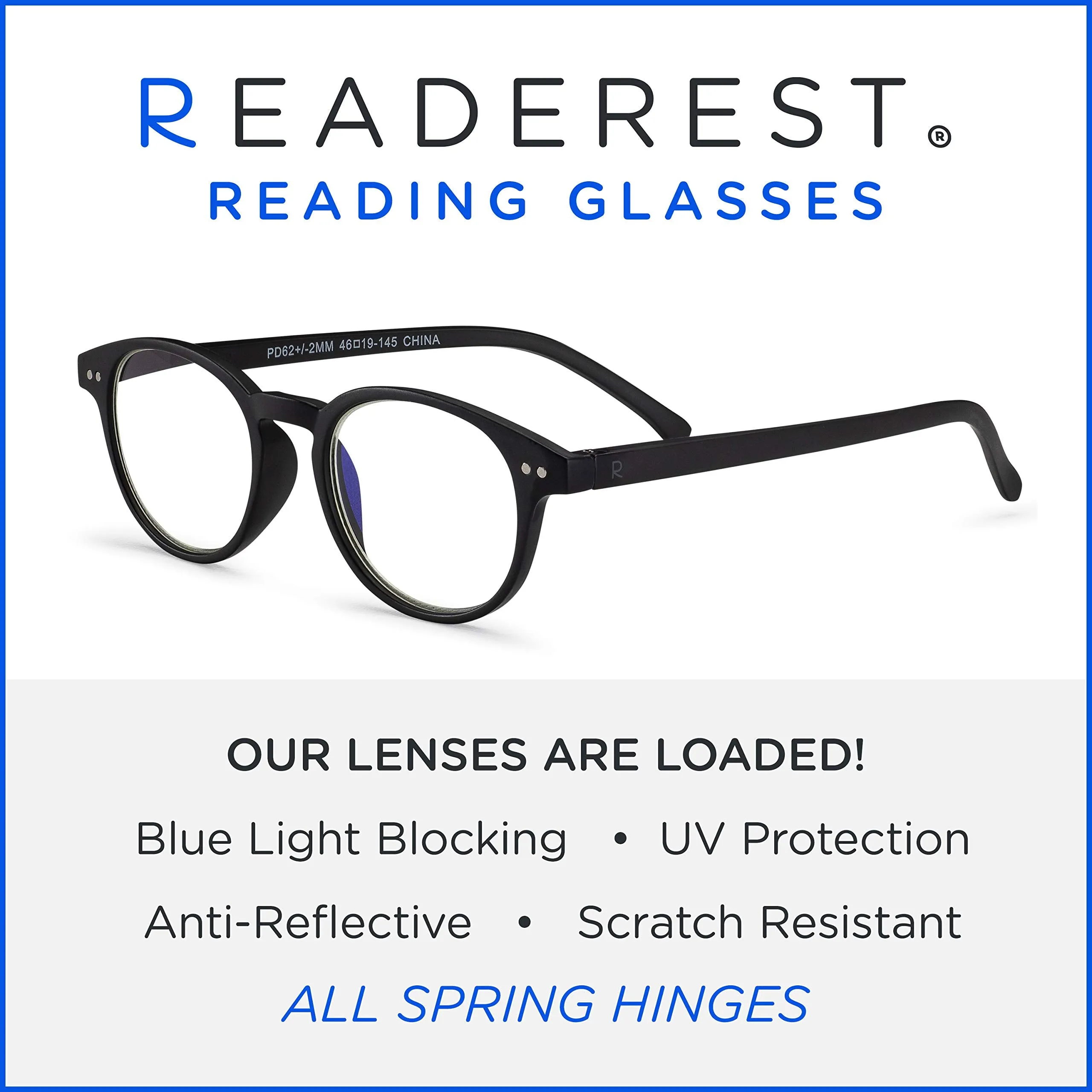 Round-Blue-Light-Blocking-Reading-Glasses-Black-3-25-Magnification-Computer-Glasses