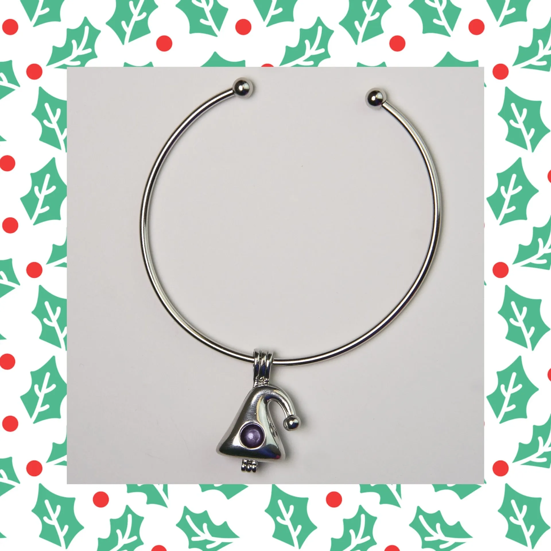 Santa Hat Cage Bangle Bracelet