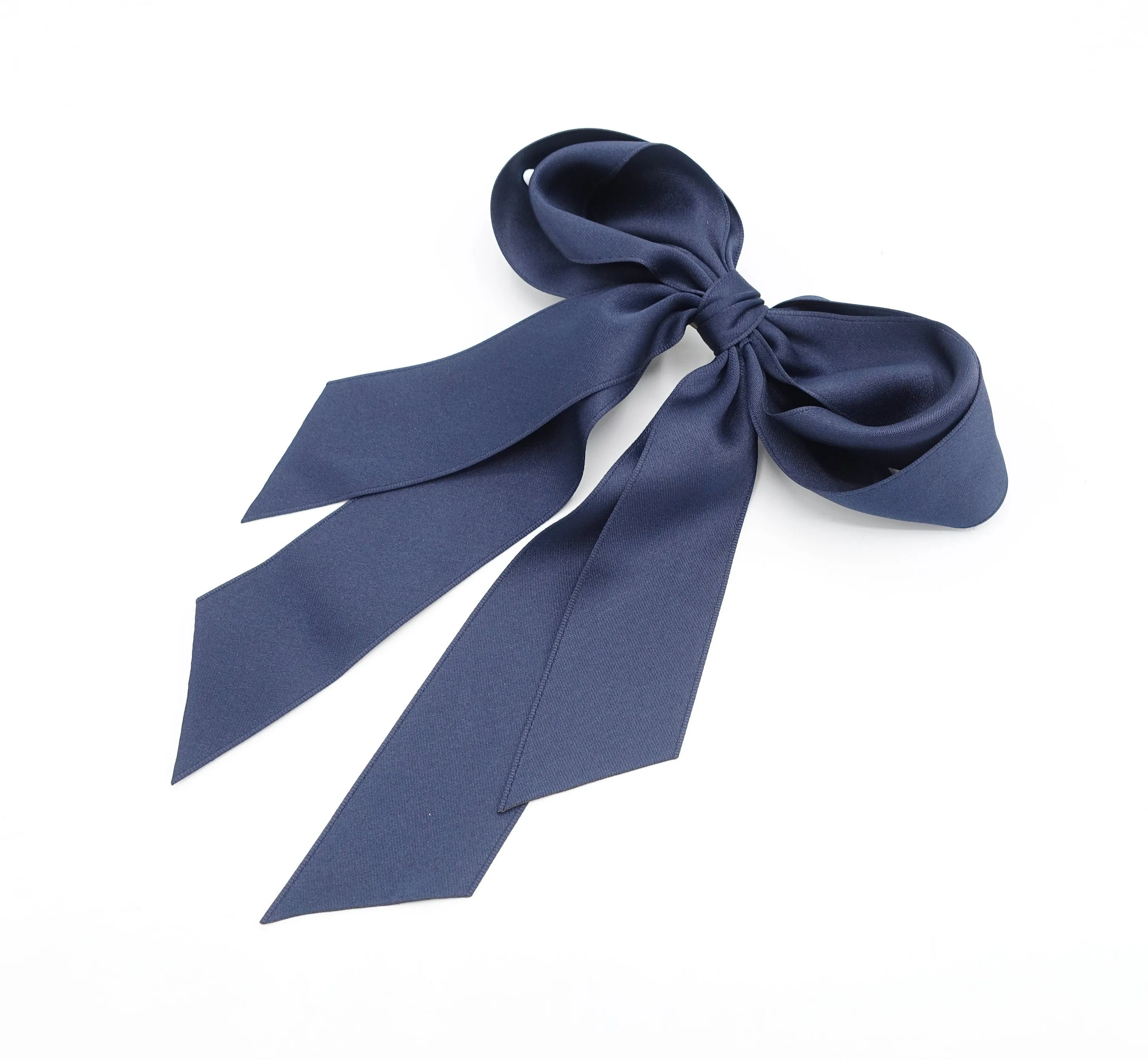 satin layered double tail hair bow