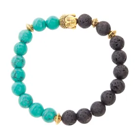 Serina & Company Green & Black Lava Bracelet