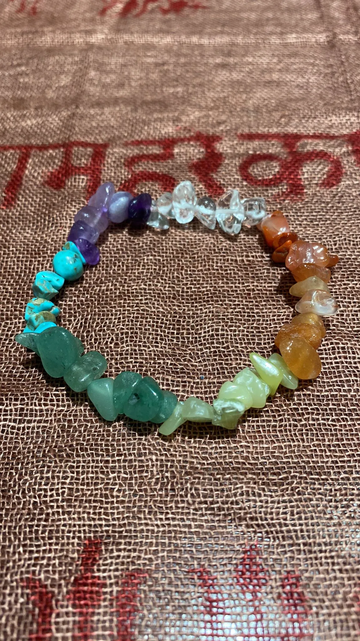 Seven Chakras Chips Stretch Bracelet