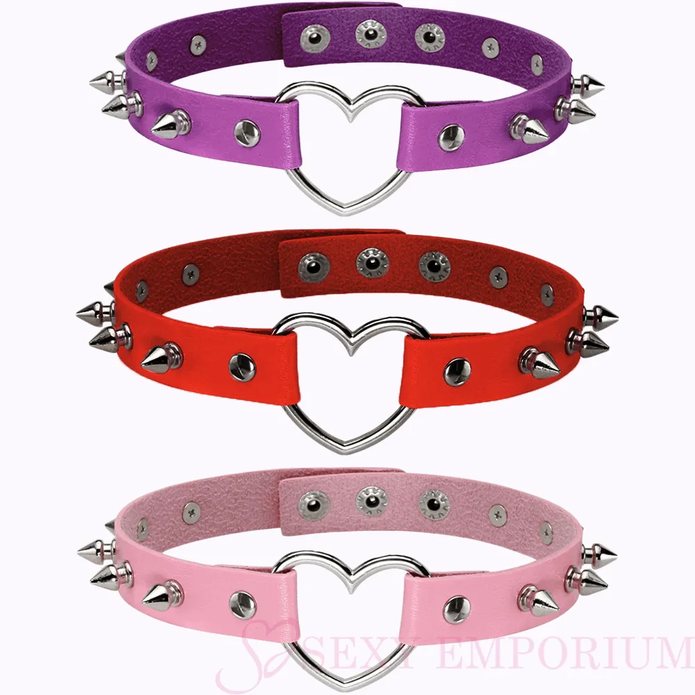 Sexy Love Heart Spiked Choker