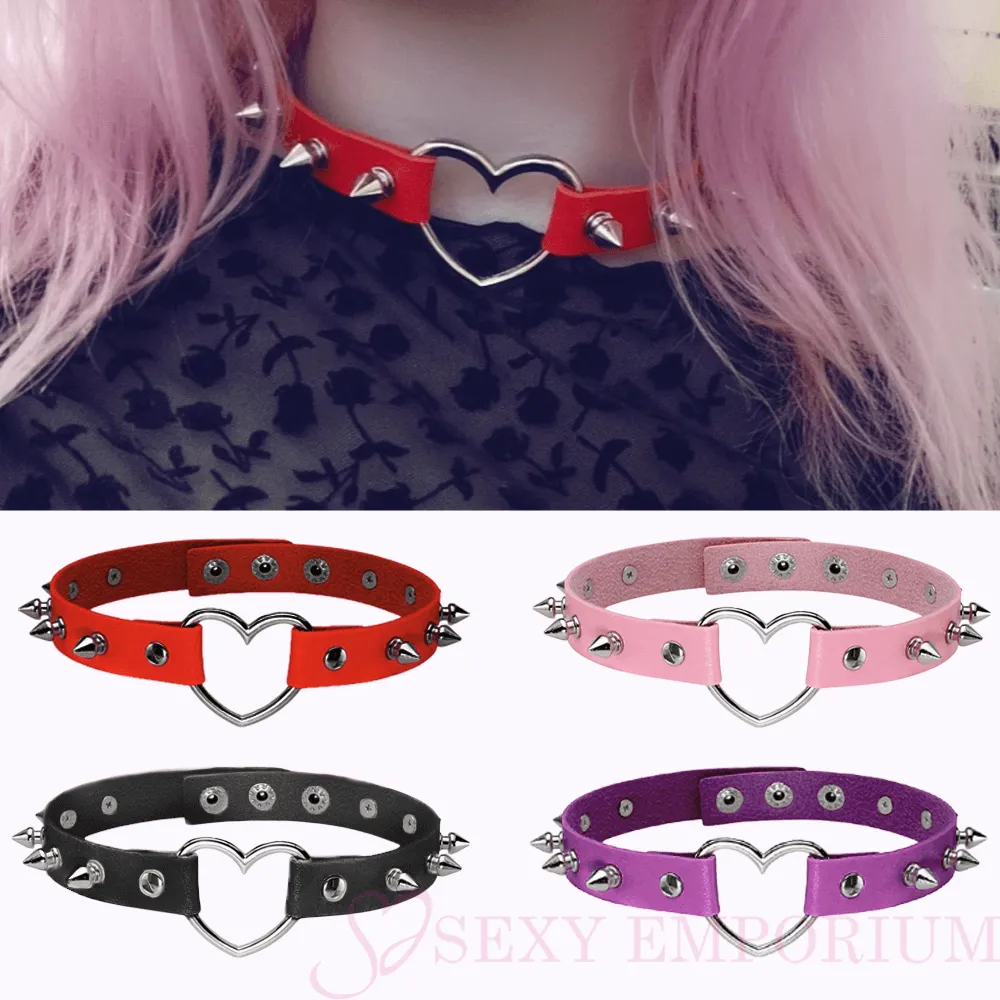 Sexy Love Heart Spiked Choker