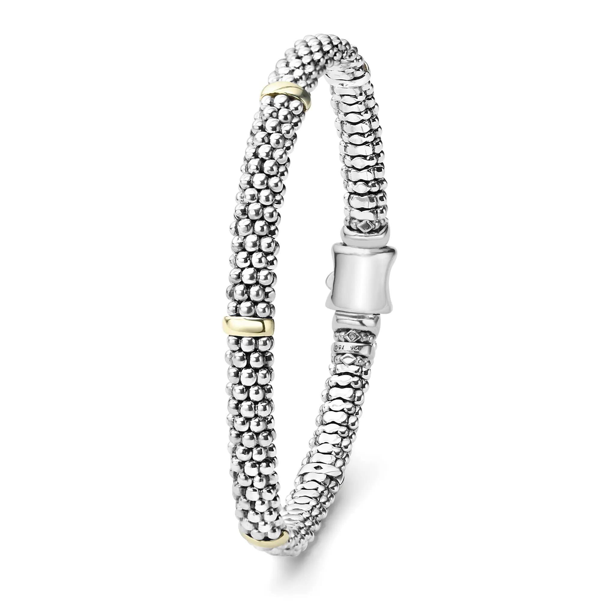 Signature Caviar Five Gold Station Caviar Bracelet | 6mm