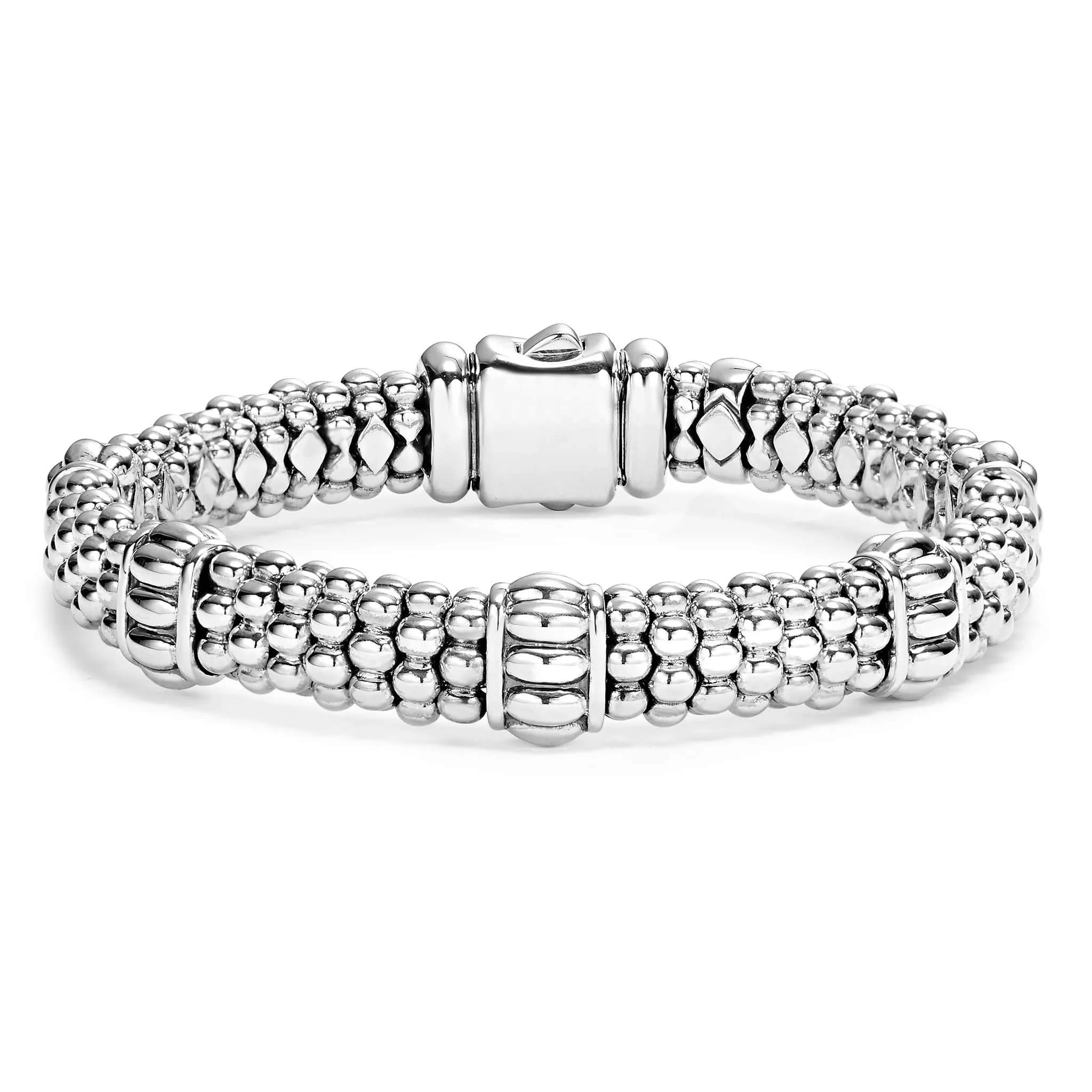 Signature Caviar Fluted Beaded Bracelet | 9mm