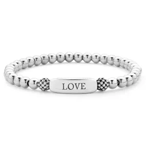 Signature Caviar Stretch Bead Love Bracelet