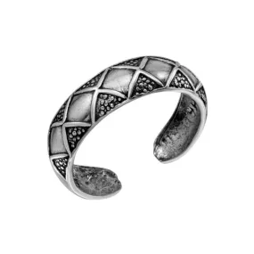 Silver 925 Diamond Pattern Toe Ring