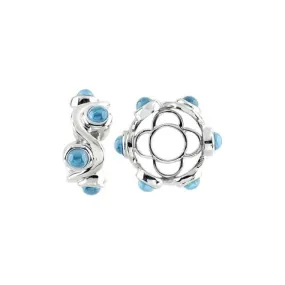 Silver & Swiss Blue Topaz Cabochon Swirl Wheel S429SW