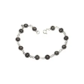 Silver Sunflower Bracelet