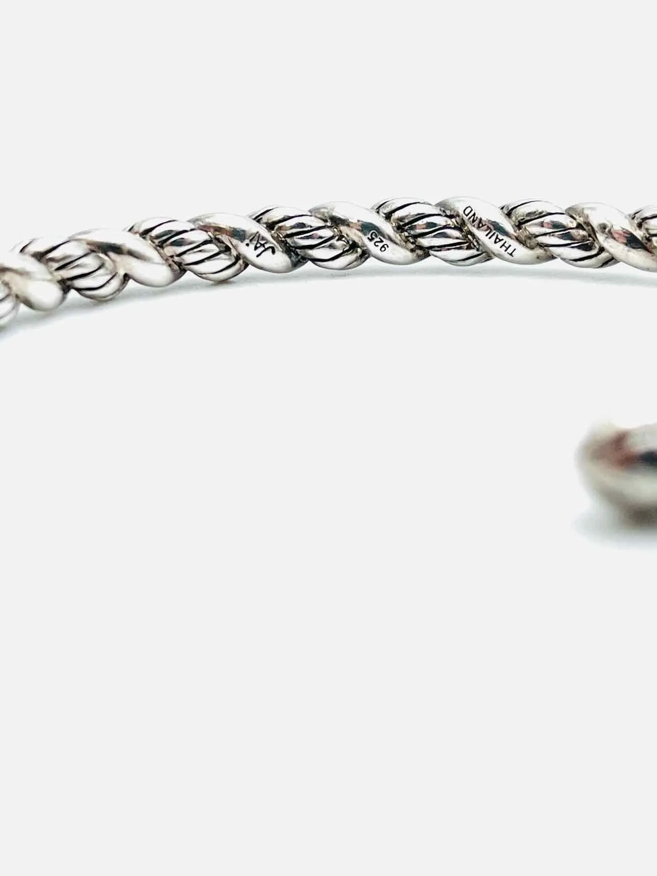 Size Hinged Silver Twisted Sterling Silver Jewelry Bracelet