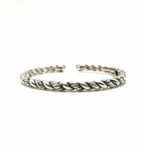 Size Hinged Silver Twisted Sterling Silver Jewelry Bracelet